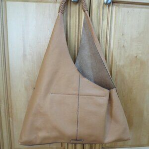 Vince Camuto Tan Leather Shoulder Handbag